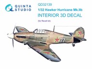  Quinta Studio  1/32 Hawker Hurricane Mk.IIb 3D-Printed & coloured Interior on decal paper QTSQD32139