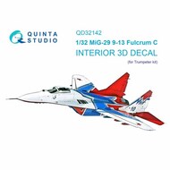  Quinta Studio  1/32 Mikoyan MiG-29 9-13 Fulcrum C 3D-Printed & coloured Interior on decal paper QTSQD32142