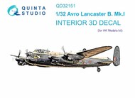  Quinta Studio  1/32 Interior 3D Decal - Lancaster B Mk.I (HKM kit) OUT OF STOCK IN US, HIGHER PRICED SOURCED IN EUROPE QTSQD32151