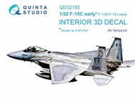  Quinta Studio  1/32 McDonnell F-15C Early/McDonnell F-15A/McDonnell F-15J early 3D-Printed & coloured Interior on decal paper OUT OF STOCK IN US, HIGHER PRICED SOURCED IN EUROPE QTSQD32155