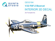 Grumman F8F-2 Bearcat 3D-Printed & coloured Interior on decal paper #QTSQD32184