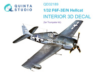 Grumman F6F-3E/N Hellcat 3D-Printed & coloured Interior on decal paper #QTSQD32189