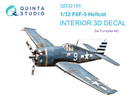 Grumman F6F-5 Hellcat 3D-Printed & coloured Interior on decal paper #QTSQD32195