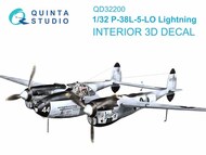  Quinta Studio  1/32 Interior 3D Decal - P-38L-5-LO Lightning (TRP kit) OUT OF STOCK IN US, HIGHER PRICED SOURCED IN EUROPE QTSQD32200