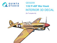  Quinta Studio  1/32 Curtiss P-40F WarHawk 3D-Printed & coloured Interior QTSQD32208