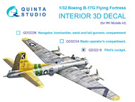 Boeing B-17G Flying Fortress Pilot's cockpit. 3D-Printed & coloured Interior #QTSQD32218