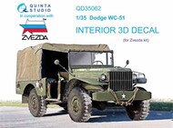  Quinta Studio  1/35 Dodge WC-51 3D-Printed & coloured Interior on decal paper QTSQD35062
