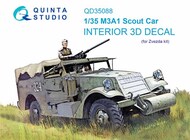  Quinta Studio  1/35 M3A1 Scout 3D-Printed & coloured Interior on decal paper QTSQD35088