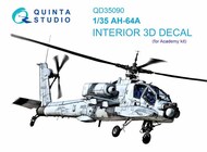  Quinta Studio  1/35 Boeing/Hughes AH-64A 3D-Printed & coloured Interior on decal paper QTSQD35090