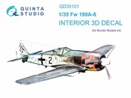  Quinta Studio  1/35 Focke-Wulf Fw.190A-6 3D-Printed & coloured Interior on decal paper QTSQD35101