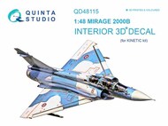  Quinta Studio  1/48 Dassault Mirage 2000B 3D-Printed & coloured Interior on decal paper OUT OF STOCK IN US, HIGHER PRICED SOURCED IN EUROPE QTSQD48115