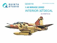  Quinta Studio  1/48 Dassault Mirage 2000D 3D-Printed & coloured Interior on decal paper OUT OF STOCK IN US, HIGHER PRICED SOURCED IN EUROPE QTSQD48116