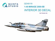  Quinta Studio  1/48 Dassault Mirage 2000-5B 3D-Printed & coloured Interior on decal paper QTSQD48118