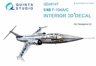  Quinta Studio  1/48 Lockheed F-104A/F-104C Starfighter 3D-Printed & coloured Interior on decal paper QTSQD48147