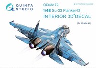  Quinta Studio  1/48 Sukhoi Su-33 3D-Printed & coloured Interior on decal paper QTSQD48172