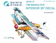  Quinta Studio  1/48 Albatros D.III 3D-Printed & coloured Interior on decal paper OUT OF STOCK IN US, HIGHER PRICED SOURCED IN EUROPE QTSQD48174