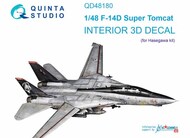  Quinta Studio  1/48 Grumman F-14D Tomcat 3D-Printed & coloured Interior on decal paper OUT OF STOCK IN US, HIGHER PRICED SOURCED IN EUROPE QTSQD48180