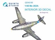  Quinta Studio  1/48 Me.262A 3D-Printed & coloured Interior on decal paper QTSQD48186