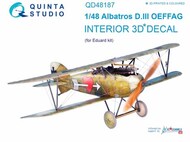 Quinta Studio  1/48 Albatros D.III OEFFAG 3D-Printed & coloured Interior on decal paper QTSQD48187