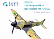  Quinta Studio  1/48 Hawker Tempest Mk.II 3D-Printed & coloured Interior on decal paper QTSQD48190