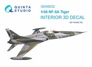  Quinta Studio  1/48 Interior 3D Decal - NF-5A Tiger (KIN kit) QTSQD48232