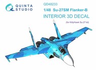  Quinta Studio  1/48 Interior 3D Decal - Su-27SM Flanker-B (KTH kit) QTSQD48233