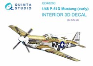 North-American P-51D Mustang Early 3D-Printed & coloured Interior on decal paper* #QTSQD48260