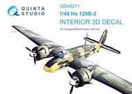  Quinta Studio  1/48 Henschel Hs.129B-2 3D-Printed & coloured Interior on decal paper OUT OF STOCK IN US, HIGHER PRICED SOURCED IN EUROPE QTSQD48271