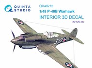  Quinta Studio  1/48 Curtiss P-40B 3D-Printed & coloured Interior on decal paper OUT OF STOCK IN US, HIGHER PRICED SOURCED IN EUROPE QTSQD48272