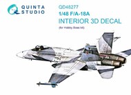  Quinta Studio  1/48 McDonnell-Douglas F/A-18E 3D-Printed & coloured Interior on decal paper OUT OF STOCK IN US, HIGHER PRICED SOURCED IN EUROPE QTSQD48277