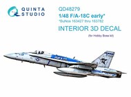  Quinta Studio  1/48 McDonnell-Douglas F/A-18C early 3D-Printed & coloured Interior on decal paper QTSQD48279