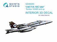  Quinta Studio  1/48 McDonnell-Douglas F/A-18C late 3D-Printed & coloured Interior on decal paper QTSQD48280