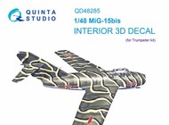 Quinta Studio  1/48 Interior 3D Decal - MiG-15bis Fagot (TRP kit) OUT OF STOCK IN US, HIGHER PRICED SOURCED IN EUROPE QTSQD48285