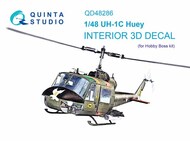  Quinta Studio  1/48 Bell UH-1C 3D-Printed & coloured Interior on decal paper OUT OF STOCK IN US, HIGHER PRICED SOURCED IN EUROPE QTSQD48286