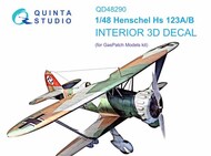  Quinta Studio  1/48 Henschel Hs.123A/B 3D-Printed & coloured Interior on decal paper QTSQD48290