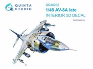  Quinta Studio  1/48 Interior 3D Decal - AV-8A Harrier Late (KIN kit) QTSQD48292