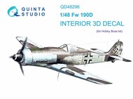  Quinta Studio  1/48 Focke-Wulf Fw.190D-9 3D-Printed & coloured Interior on decal paper QTSQD48296