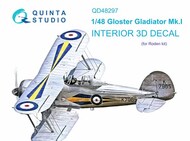  Quinta Studio  1/48 Gloster Gladiator Mk.I 3D-Printed & coloured Interior on decal paper OUT OF STOCK IN US, HIGHER PRICED SOURCED IN EUROPE QTSQD48297