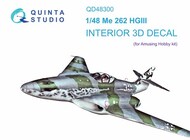  Quinta Studio  1/48 Messerschmitt Me.262HG.III 3D-Printed & coloured Interior on decal paper QTSQD48300