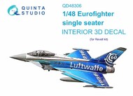  Quinta Studio  1/48 Interior 3D Decal - Eurofighter Single Seater (REV kit) QTSQD48306