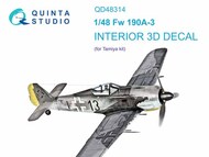  Quinta Studio  1/48 Focke-Wulf Fw.190A-3 3D-Printed & coloured Interior on decal paper QTSQD48314