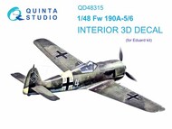  Quinta Studio  1/48 Interior 3D Decal - Fw.190A-5 Fw190A-6 (EDU kit) QTSQD48315