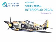  Quinta Studio  1/48 Interior 3D Decal - Fw.190A-4 (HAS kit) QTSQD48316
