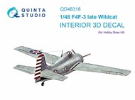  Quinta Studio  1/48 Interior 3D Decal - F4F-3 Wildcat Late (HBS kit) OUT OF STOCK IN US, HIGHER PRICED SOURCED IN EUROPE QTSQD48318