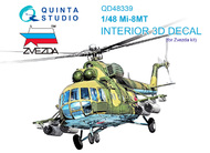  Quinta Studio  1/48 Interior 3D Decal - Mi-8MT Hip (ZVE kit) QTSQD48339