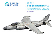  Quinta Studio  1/48 Interior 3D Decal - Sea Harrier FA.2 (KIN kit) QTSQD48344
