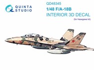  Quinta Studio  1/48 Boeing F/A-18B 3D-Printed & coloured Interior on decal paper OUT OF STOCK IN US, HIGHER PRICED SOURCED IN EUROPE QTSQD48345
