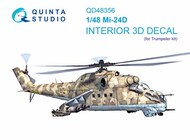  Quinta Studio  1/48 Mil Mi-24D 3D-Printed & coloured Interior on decal paper QTSQD48356