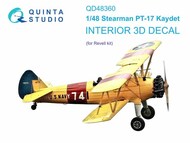  Quinta Studio  1/48 Interior 3D Decal - PT-17 Kaydet (REV kit) OUT OF STOCK IN US, HIGHER PRICED SOURCED IN EUROPE QTSQD48360