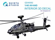  Quinta Studio  1/48 Boeing/Hughes AH-64D 3D-Printed & coloured Interior on decal paper QTSQD48362